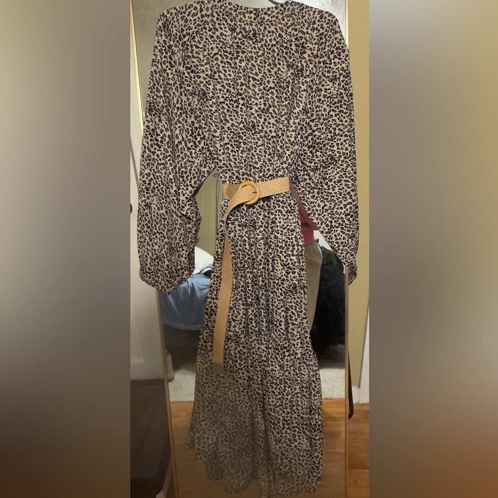 Ellos Animal Print Long Sleeve Dress